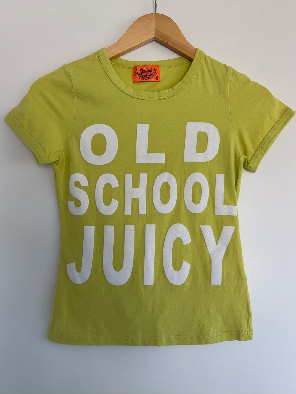 Vintage lime green graphic “old school juicy” juicy couture y2k tshirt
